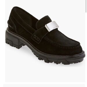 rag & bone Black Loafers with Silver Accent